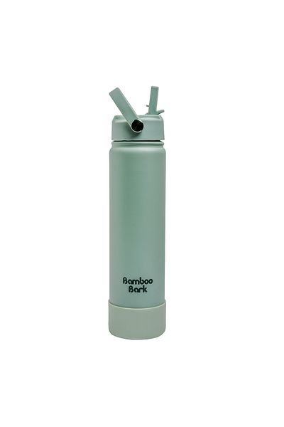 Bamboo Bark 750 ML Insulated Water Bottle with Sipper Lid – Double Wall Vacuum Flask for Hot & Cold Water