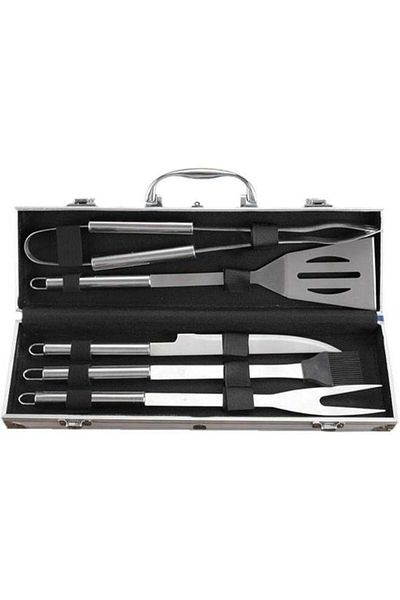 Generic Barbecue 5 Pieces Stainless Steel Cutlery Tool Set