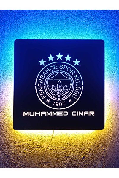 ÖZFA NEON Sarı Lacivert Taraftar LED'li Işıklı Dekoratif Hediyelik Tablo Kişi...