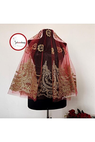 Gelincimherşey Glittery Red Henna Night Bridal Veil