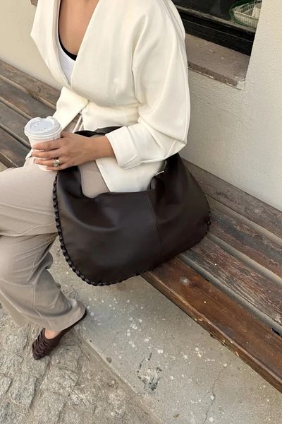 LEONAS Retro Braided Large Women's Hand and Shoulder Bag Vienna St0008