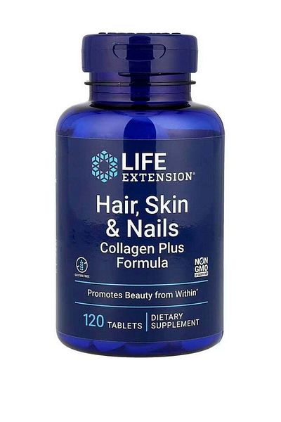 Life Extension Hair Skin & Nails Collagen Plus Formula 120 Tablets