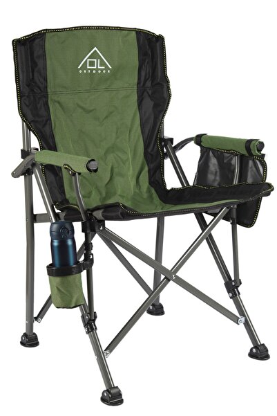 ol outdoor 2 Adet OL Outdoor Mammoth Katlanır Kamp Sandalyesi yeşil+OL Outdoor Alüminyum Katlanır Kamp Masası