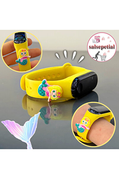 Salsepetial Deniz Kızı Figürlü Dijital Çocuk Kol Saati Silikon Hediyelik Sevi...