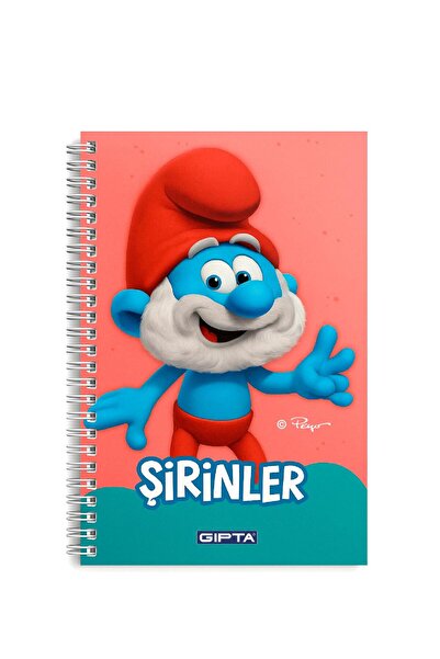 Gıpta Şirinler Karton Kapak Spiralli Not Defteri A6 80 Çizgili 1 Adet (7800)