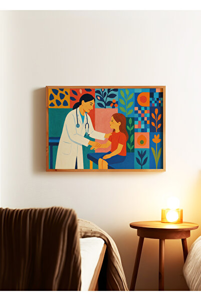 ARTHOUSECOLLECTIVE Medikal Poster - 17 - Doktor ve Çocuk - Sağlık Dekorasyonu...