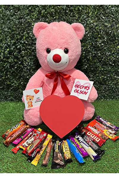 Flurose Sevgiliye Gecmis Olsun Hediyesi Büyük Pembe Ayıcık Ve Kalp Kutuda Çik...