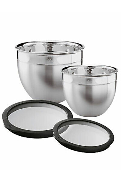 rösle Bowls Set with airtight Lids from glass 2 pieces (Ø 20,24 cm)\13390