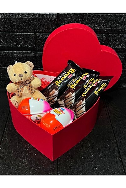 Flurose Kalp Kutuda Tatlı Mini Ayıcık - Browni Intense - Kinder Joy Çikolatalar