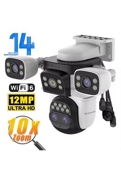 OEM Camera de supraveghere tripla WIFI, 4 lentile, 12MP, Securitate in aer liber
