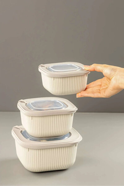 Stile Cucina Set of 6 Vacuum Leakproof Storage Containers Suitable for Microwave and Freezer Use 2X(600-1100-1800 ml)