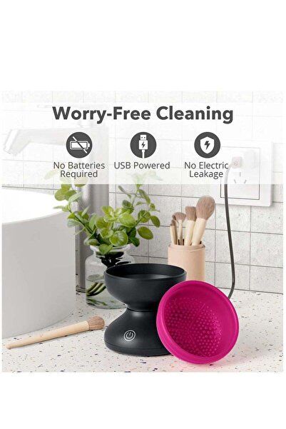 COOYA جهاز تنظيف فرش المكياج الكهربائي - أدوات تنظيف فرش المكياج المحمولة الأوتوماتيكية بمنفذ USB للجميع