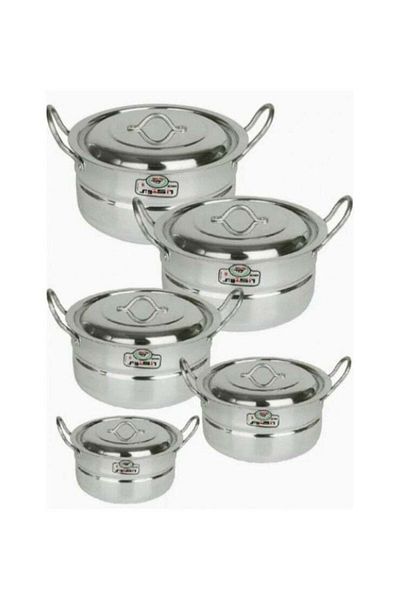 ALUMİNUM 6 October pot set consisting of 5 pots with two handles