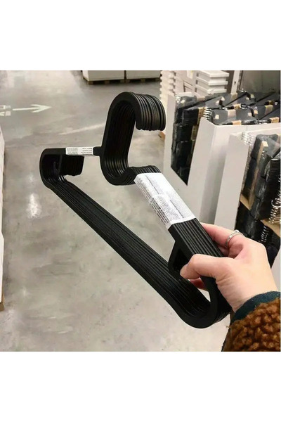 Vienora Home 10'lu Siyah Plastik Askılık Seti - Dayanıklı, Şık ve Fonksiyonel