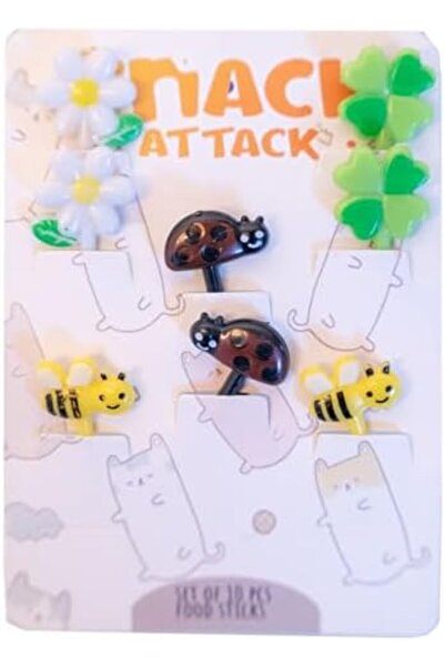 Snack Attack SA Unicorn Food Picks for Kids – 6 Pcs Mini Toddler Fruit Forks, Cute Bento Lunch Box Accessories,