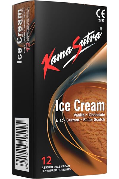 Kamasutra واقيات ذكرية بنكهة الآيس كريم 12 قطعة