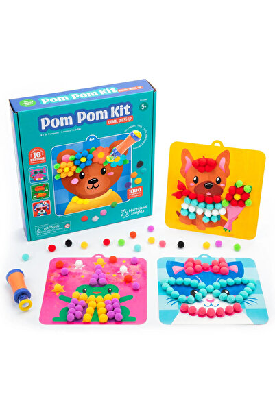 Educational Insights Set creativ cu pompoane - Imbraca animalutele