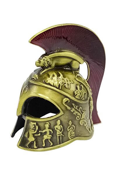 Dünyadan Hediyeler Metal Gold Leonidas Sparta Helmet Figurine 10 cm