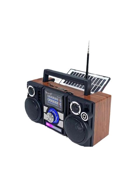 GOLON Solar Powered Wireless Bluetooth Radio and Speaker Stereo Sound Rechargeable Battery FM Radio
