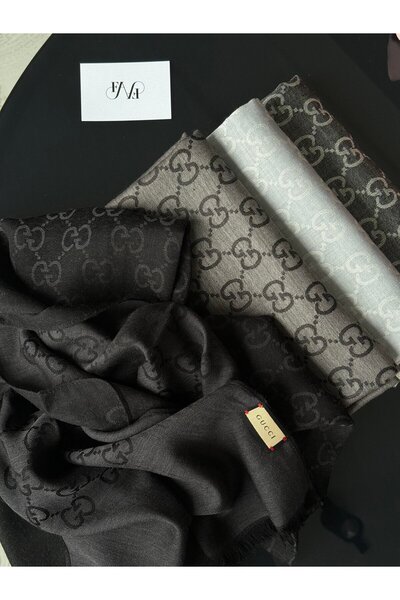 Webinay Home Premium a Quality Double-Sided g Pattern Wool Silk Shawl Summer Thin Fabric Silk Scarfs Hijab Long Label