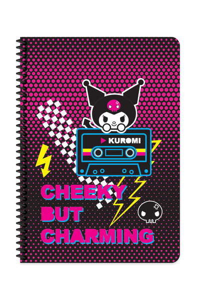 KESKİN COLOR Licensed Kuromi A4 80 Sheets Lined Cardboard Cover Spiral Notebook
