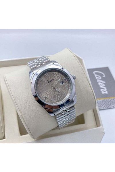 catera Men's Water-Resistant Watch, Steel, Inspired by Rolex - Silver Bracelet with Gray Dial