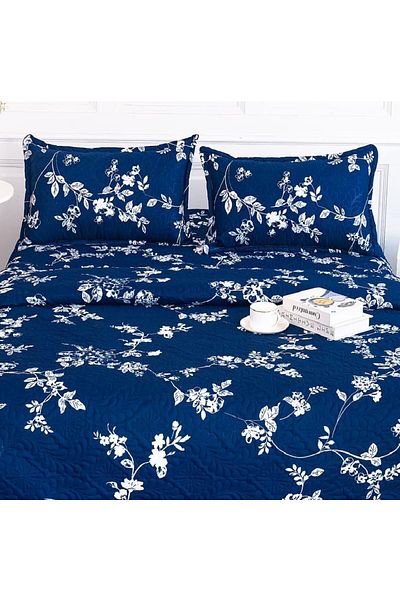 CHIRASO Microfiber Quilted Duvet Set, 2-Sided, 3-Piece, Duvet Cover 220x240cm, 2 Pillowcases