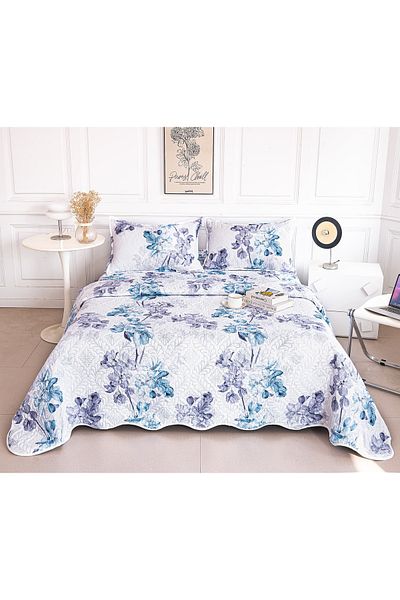 CHIRASO Microfiber Quilted Duvet Set, 2-Sided, 3-Piece, Duvet Cover 220x240cm, 2 Pillowcases