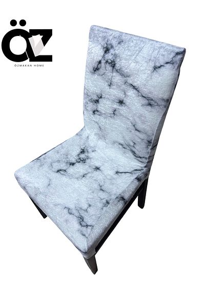 ÖZMAKAN Printed Velvet Chair Cover, Chair Cover 1 Piece