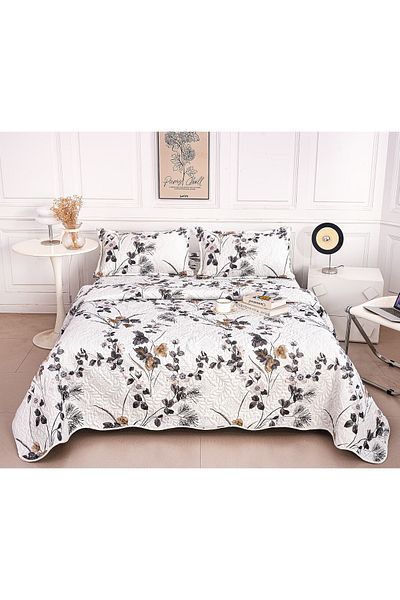 CHIRASO Microfiber Quilted Duvet Set, 2-Sided, 3-Piece, Duvet Cover 220x240cm, 2 Pillowcases