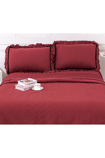 CHIRASO CHIRASO Bedspread Set, VELVET, with Ruffles, 3 Pieces, 230x250 cm, 2 Pillowcases 52x72 cm, UNI