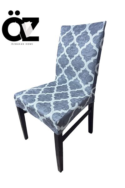 ÖZMAKAN Printed Velvet Chair Cover, Chair Cover 1 Piece