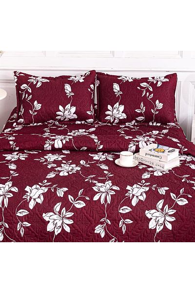 CHIRASO Microfiber Quilted Duvet Set, 2-Sided, 3-Piece, Duvet Cover 220x240cm, 2 Pillowcases