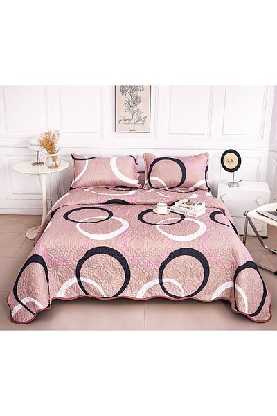 CHIRASO Microfiber Quilted Duvet Set, 2-Sided, 3-Piece, Duvet Cover 220x240cm, 2 Pillowcases
