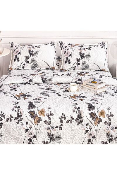 CHIRASO Microfiber Quilted Duvet Set, 2-Sided, 3-Piece, Duvet Cover 220x240cm, 2 Pillowcases