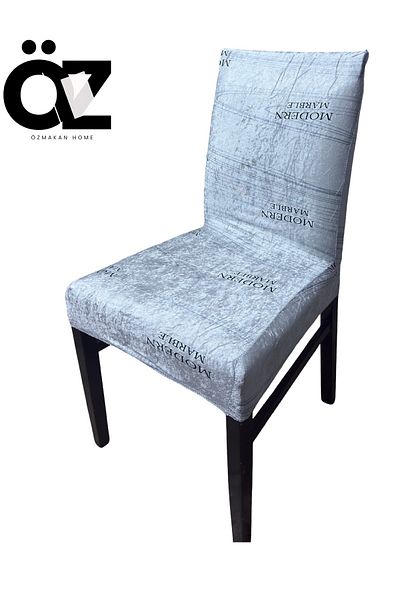ÖZMAKAN Printed Velvet Chair Cover, Chair Cover 1 Piece