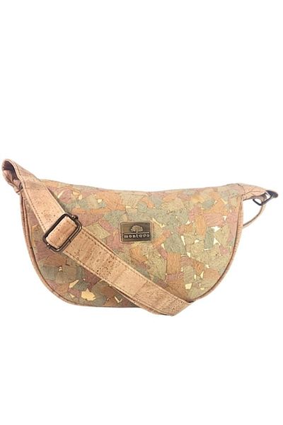 IBU Cork - Waterproof Beige Crossbody Cork Bag Semiluna, 30x20 cm