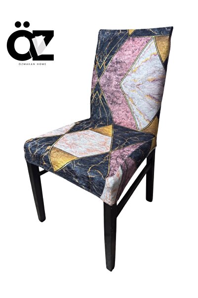 ÖZMAKAN غطاء كرسي مخملي مطبوع، غطاء كرسي 1 قطعة
