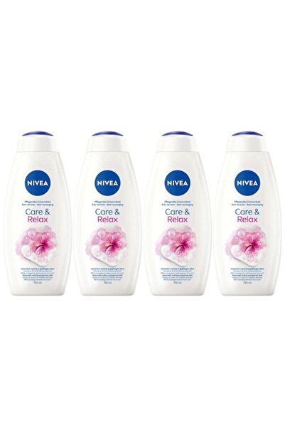 NIVEA Set 4 x Spumant/Gel Dus 750ml 2in1 Care & Relax