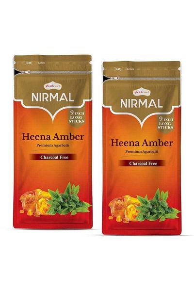 Generic Nirmal Shubhkart Nirmal Agarwood Incense Sticks - Pack of 2 Incense, 200 Sticks Heena Amber Incense