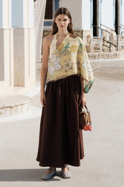 Jolamier Patterned Modal Scarf Manolya - Soft Yellow