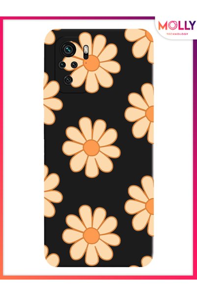 Molly Black Retro Daisy Pattern Silicone Case for Xiaomi Redmi Note 10S