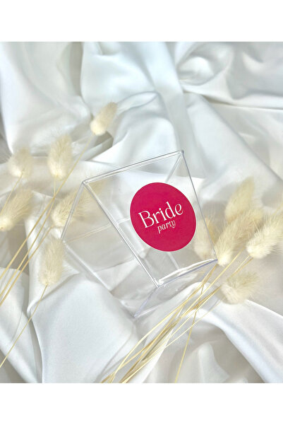 ATOLYE498 5 ADET STİCKERLI ŞEFFAF PRİZMA 200CC MİKA KAP-KASE/MİKA SUNUMLUK