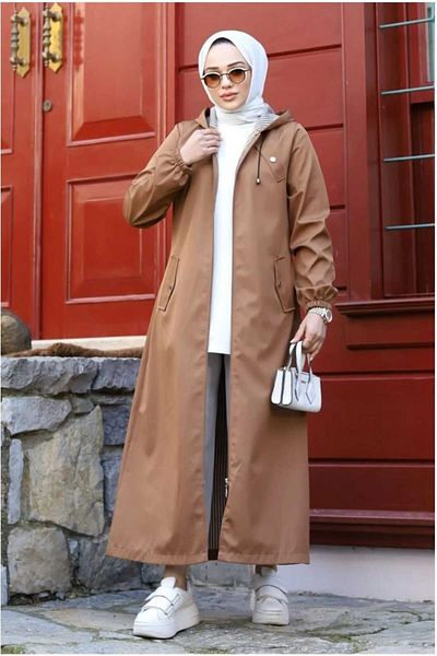 Marjinal City Armine Striped Long Trench Coat Overcoat