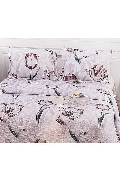 CHIRASO Microfiber Quilted Duvet Set, 2-Sided, 3-Piece, Duvet Cover 220x240cm, 2 Pillowcases