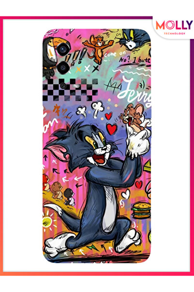 Molly Oppo A55 4G İçin Siyah Cheese Trouble Desenli Silikon Kılıf