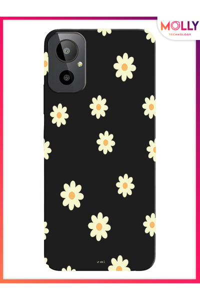 Molly Compatible Black Sunny Dots Pattern Silicone Case for General Mobile Gm 23 Se