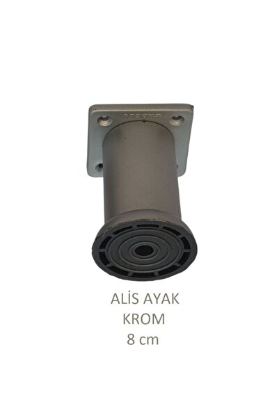 Adilon Alis Foot, Base Armchair Cabinet Leg, Plastic, Chrome, 8 Cm, with Screws