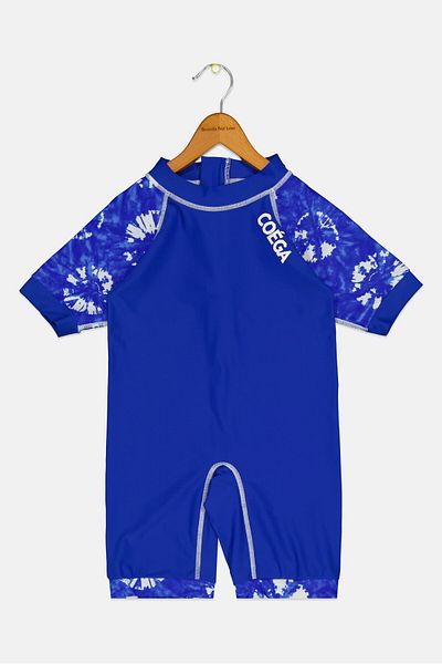 Coega Sunwear Toddlers Boy Short Sleeve Brand Logo Swimsuits, Blue