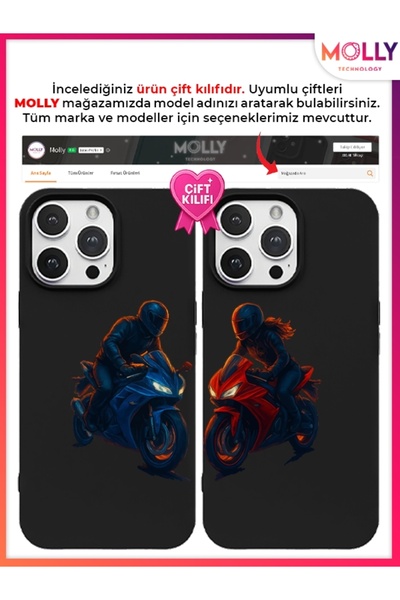 Molly Black Red Rider Pattern Silicone Case for Casper Via M30